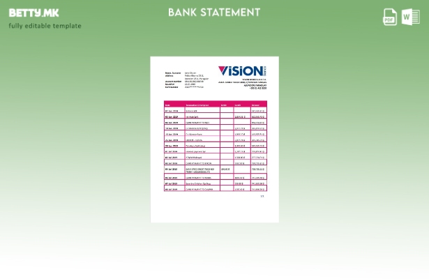 модерен стил Шаблон за збор за извод од банка на Парагвај Визија Банко